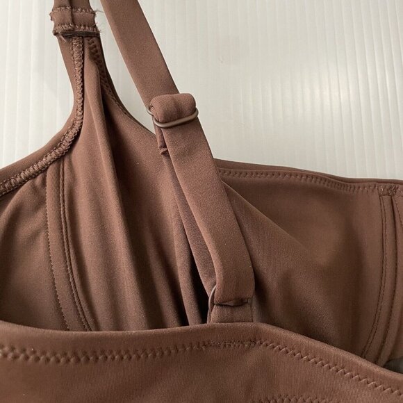 NEW SKIMS Sculpting Swim Ruched Lined Bikini Top Cocoa 4X  (BT-SCP-2759) - Picture 7 of 12
